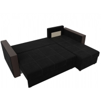 Угловой диван Валенсия Лайт (микровельвет чёрный) - Изображение 4